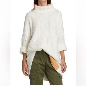 Free People NWT Forever Cable Pullover / Evening Cream